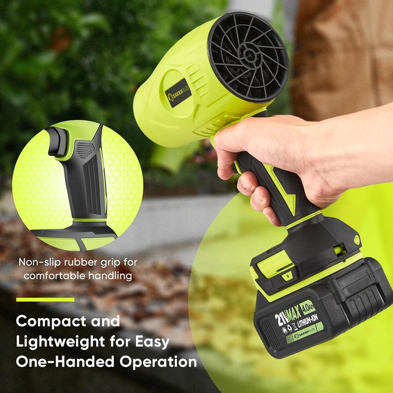 SakerPlus Portable Dust Cleaner, Blower Leaf Blower Cordless, Handheld Blower, Hand Blowers for Lawn Care, Patio Cleaning, 4.0Ah Battery, Charger Included (2 Battery with Storage Case) - Image 5